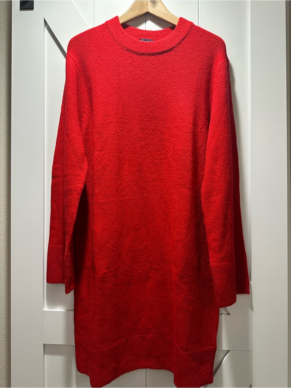 Lands' End Red Long-Sleeve Knit Dress